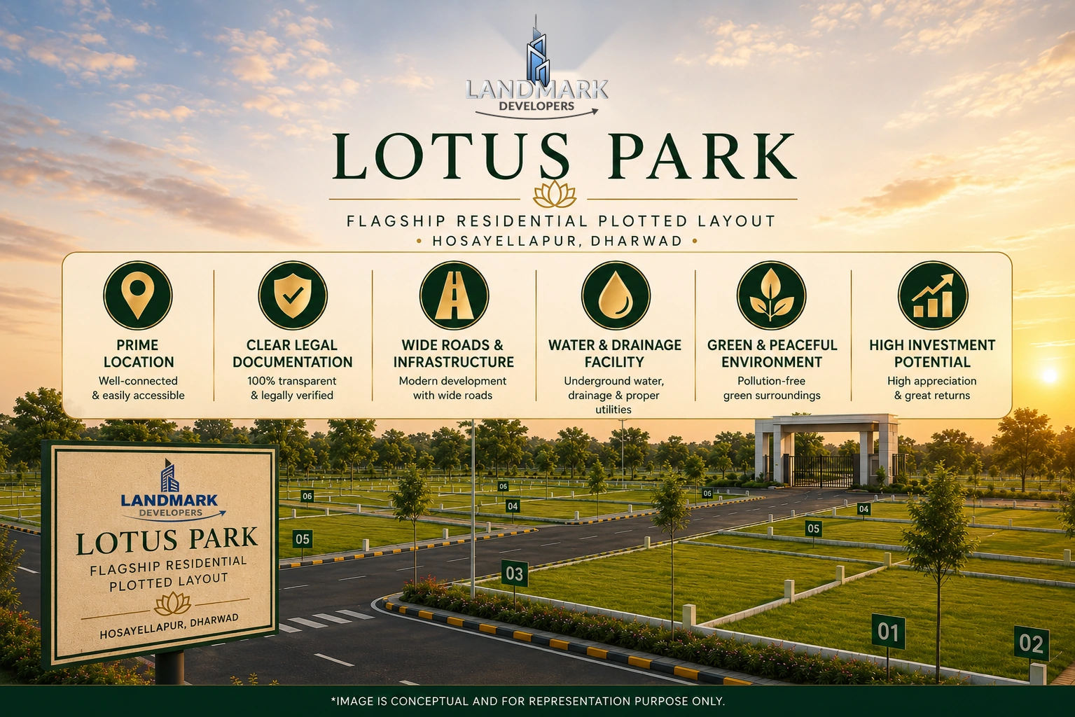 Lotus Park flagship residential plotted layout, Hosayellapur, Dharwad